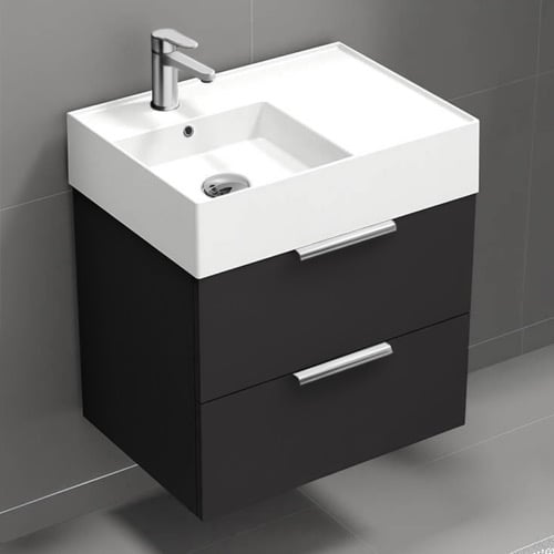 24 Inch Bathroom Vanity, Floating, Black Nameeks DERIN217